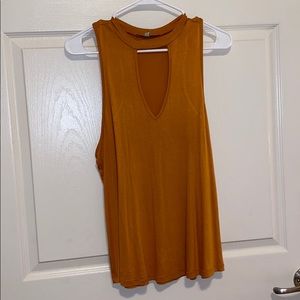 Deep V cutout tank top